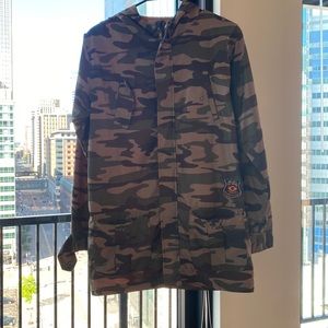 Camo print rain jacket!